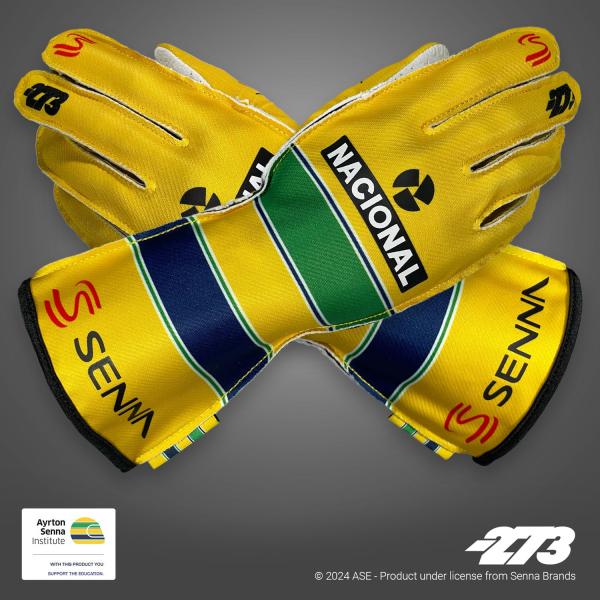 -273 レーシンググローブ AYRTON SENNA Yellow/Green/Blue （アイル...