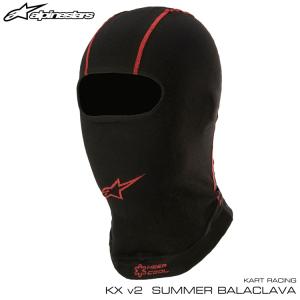 アルパインスターズ KX V2 SUMMER BALACLAVA フェイスマスク ブラック×レッド(13) 1ホール　レーシングカート・走行会用 (4756521-13)