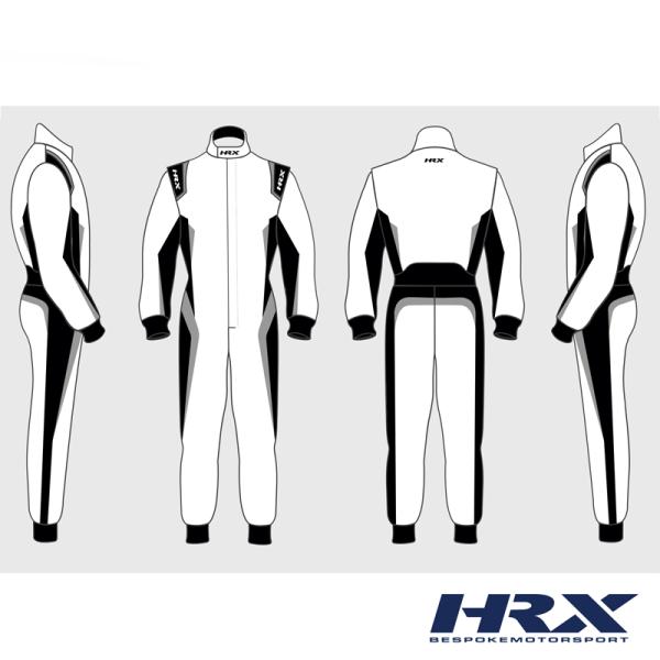 HRX レーシングスーツ VELOCE ベローチェ ホワイト×ブラック×グレー FIA8856-20...