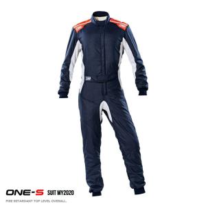 OMP ONE-S SUIT MY2020 ネイビーブルー×オレンジ(249) レーシングスーツ FIA8856-2000公認 Navy blue×fluo orange｜monocolle