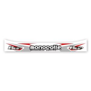 monocolle オリジナルバイザーステッカー monocolle×FMVロゴ ホワイト×レッド アライGP6/GP5バイザー専用 1枚｜monocolle