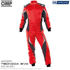 OMP TECNICA EVO SUIT MY2021 レッド×ブラック (060) レーシングスーツ FIA8856-2018公認モデル AUTO RACING SUIT (IA/01859E/060)｜monocolle