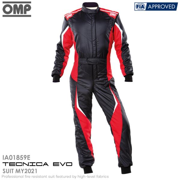 OMP TECNICA EVO SUIT ブラック×レッド (073) レーシングスーツ FIA88...