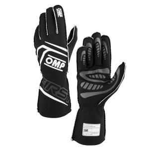 2024NEWモデル！OMP FIRST GLOVE ブラック×ホワイト MY2024 レーシンググローブ FIA公認8856-2018 (IB0-0776-A01-071)