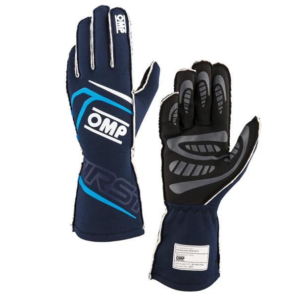 2024NEWモデル！OMP FIRST GLOVE ネイビー×シアン MY2024 レーシンググロ...