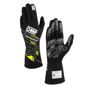 2024NEWモデル！OMP SPORT GLOVE ブラック×イエロー MY2024 レーシンググローブ FIA8856-2018公認 (IB0-0777-A01-178)｜monocolle