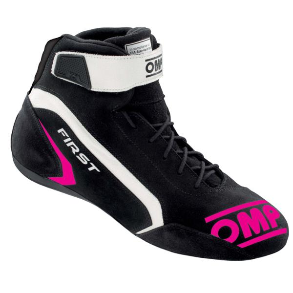 OMP FIRST SHOES ブラック×フクシャ(277) レーシングシューズ FIA公認8856...