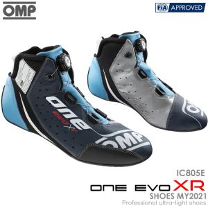 OMP ONE EVO XR SHOES MY2021 ブルー×シアン(246) レーシングシューズ FIA公認8856-2018 BLUE×CYAN (IC805E246)｜monocolle