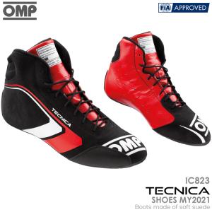 OMP TECNICA SHOES MY2021 ブラック×レッド(073) レーシングシューズ FIA公認8856-2018 BLACK×RED (IC823073)｜monocolle