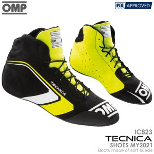 OMP TECNICA SHOES MY2021 ブラック×イエロー(178) レーシングシューズ FIA公認8856-2018 BLACK×YELLOW (IC823178)｜monocolle