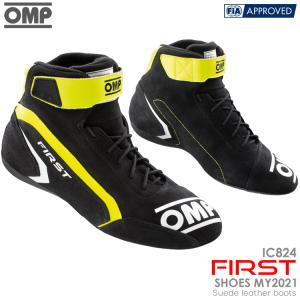 OMP FIRST SHOES MY2021 アンスラサイト×イエロー(182) レーシングシューズ FIA公認8856-2018 ANTHRACITE×YELLOW (IC/824182)｜monocolle