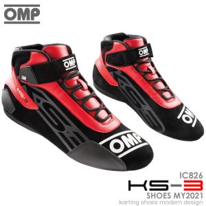 OMP KS-3 SHOES MY2021 ブラック×レッド(073) レーシングシューズ レーシングカート・走行会用 (IC826073)｜monocolle