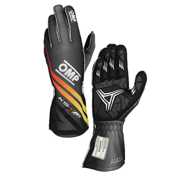 OMP KS-X ART GLOVE ブラック×イエロー×レッド(378) レーシンググローブ レー...