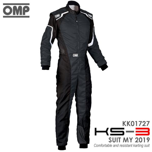 在庫限り：OMP KS-3 SUIT ADULT ブラック レーシングスーツ CIK-FIA LEV...