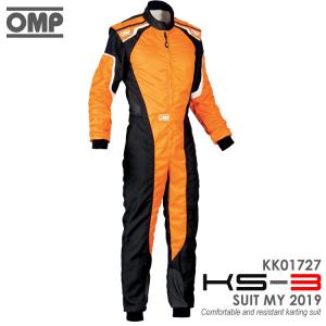 OMP KS-3 SUIT ADULT オレンジ×ブラック レーシングスーツ CIK-FIA LEVEL-2公認 レーシングカート・走行会用 (KK01727179)｜monocolle