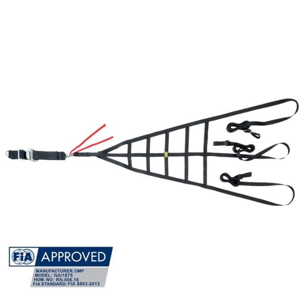 OMP レーシングネット NA1875 ウインドーネット ブラック クイックリリースタイプ FIA8...