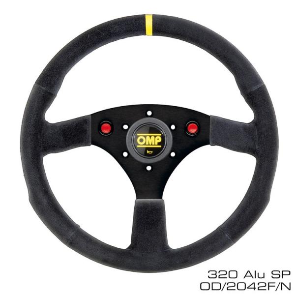 OMP ステアリング OD0-2042-A01 ALU SP 320 ブラック スエード フラットタ...
