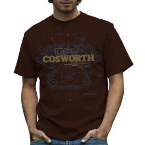 RETRO GP Cosworth DFV Mens T-shirt Brown レトロ F1 Tシャツ (RFO-COS-BW)｜monocolle
