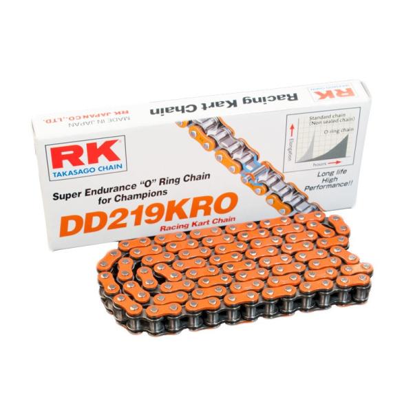 RK チェーン DD219 KRO ORANGE(オレンジ) Oリングチェーン レーシングカート専用