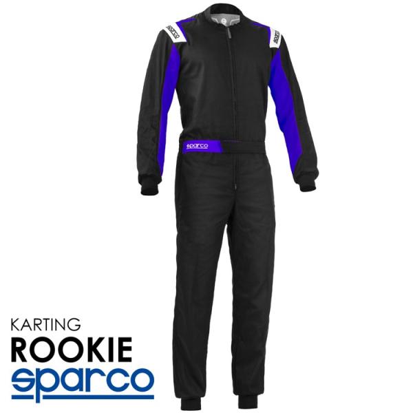 SPARCO スパルコ ROOKIE ブラック×ブルー レーシングスーツ レーシングカート・走行会用...