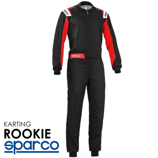 SPARCO ROOKIE ブラック×レッド レーシングスーツ レーシングカート・走行会用モデル (...