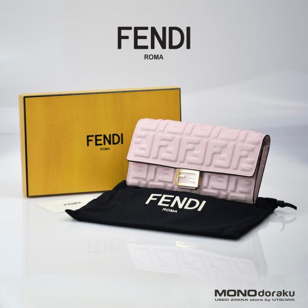 フェンディ FENDI 長財布 コンチネンタルウォレット フェンディグラフィ ピンクFFナッパレザー...