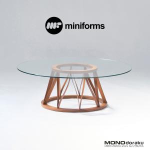 センターテーブル miniforms ◆配送エリア限定◆ ACCO アッコ ローテーブル w103 ウォールナット ガラス天板 イタリアモダン｜monodoraku