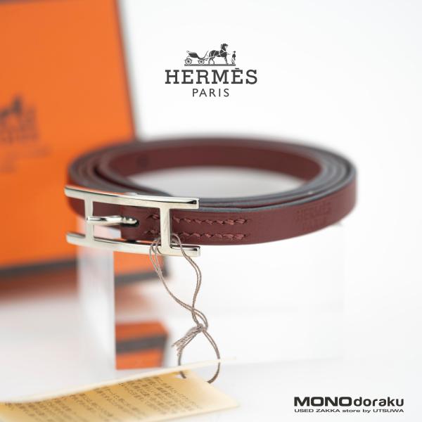 エルメス アピ3 HERMES Hapi3 レザーブレスレット □J刻印 2006年製 ルージュアッ...