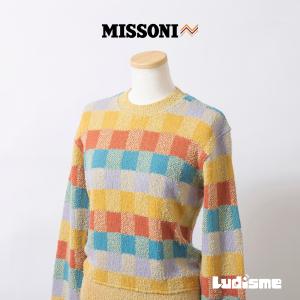 MISSONI ミッソーニ クルーネック ニット セーター ブークレ チェック  
