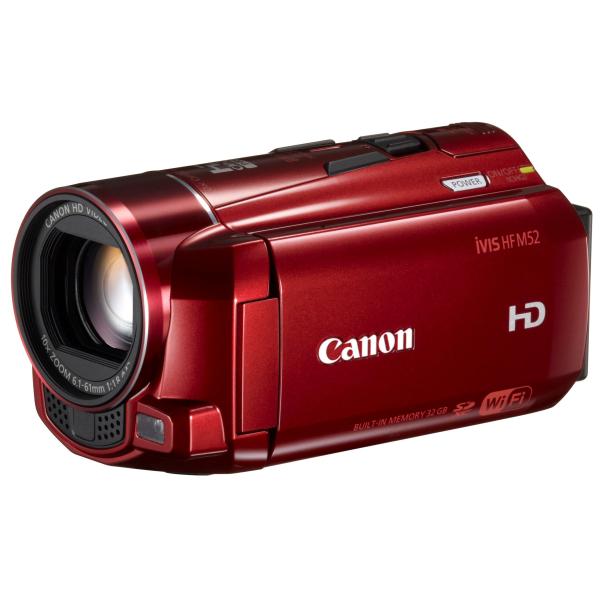 Canon デジタルビデオカメラ iVIS HF M52 レッド 光学10倍ズーム フルフラットタッ...