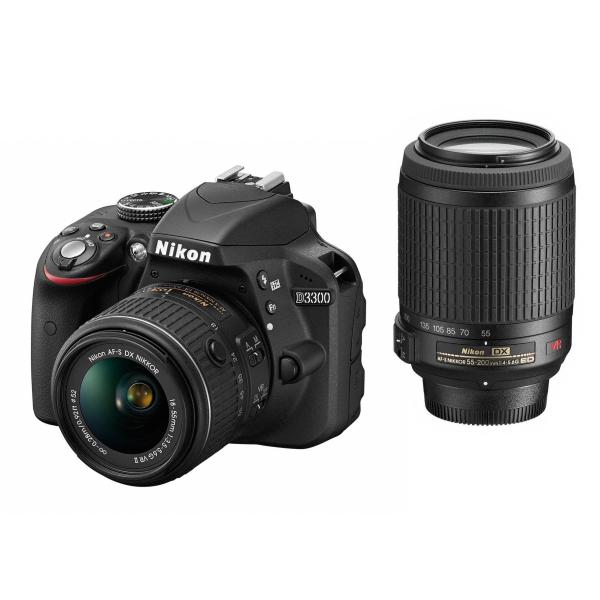 Nikon デジタル一眼レフカメラ D3300 ダブルズームキット ブラック D3300WZBK