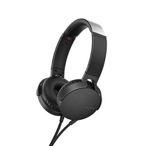 ソニー ヘッドホン 重低音モデル MDR-XB550AP : 折りたたみ式 リモコン・マイク付き ブラック MDR-XB550AP B