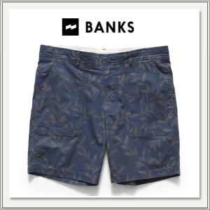 BANKS(バンクス) TRIBE WALKSHORT(総柄ウォークショーツ)[ショートパンツ/短パン][街履きズボン][ネイビー/デニム][メンズ/男性用]｜monofactory