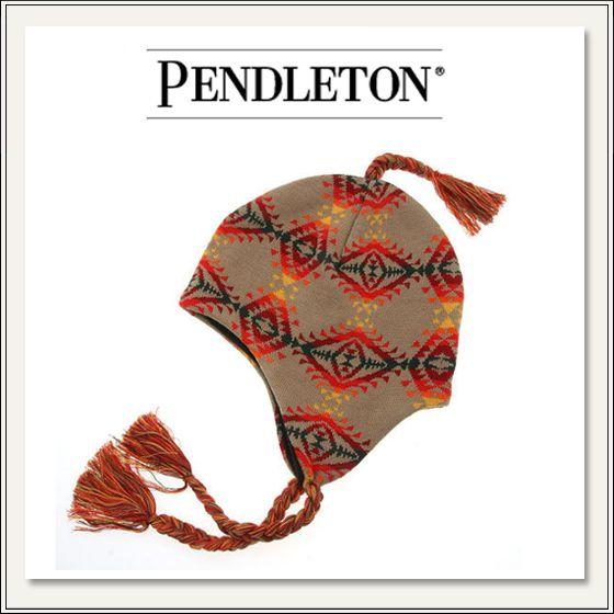 PENDLETON(ペンドルトン)ネイティブ柄ニットタッセル帽子 AB380 63748[タン ベー...