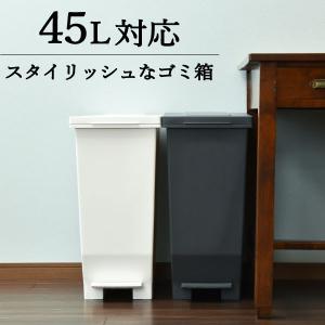 ゴミ箱 45リットル おしゃれ キッチン 密閉 ペダル 蓋付き スリム ホワイト ブラック 白 黒 インテリア雑貨 北欧 アスベル エバンMP 密閉ペダルペール 45L｜monogallery