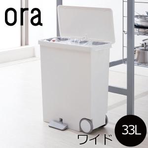 KEYUCA（ケユカ） ゴミ箱 30リットル 蓋付き ペダル ごみ箱 横型