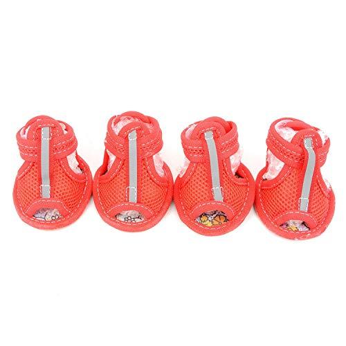 ZUNEA ペット 犬 靴 夏 可愛い メッシュ シューズ 室内 室外 ドッグサンダル 通気性 小型...