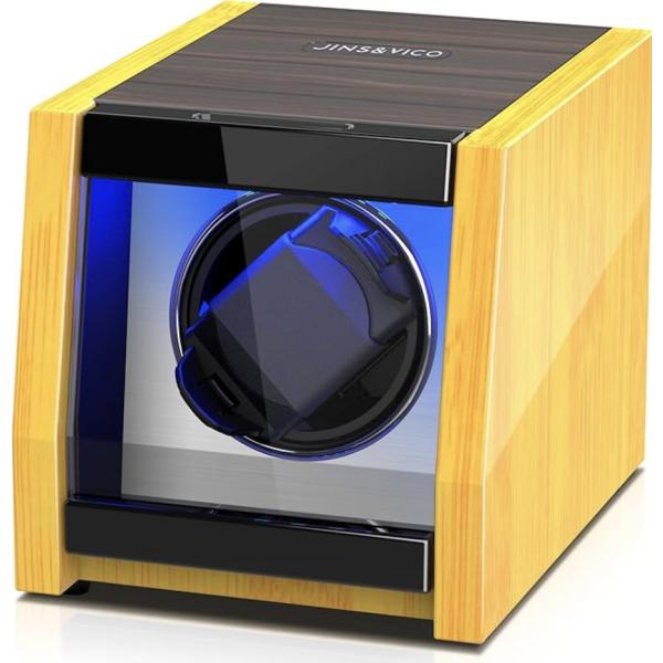 ワインディングマシーン 1本巻き 腕時計自動巻き上げ機 ウォッチワインダー 静音設計 ライト付き 高...