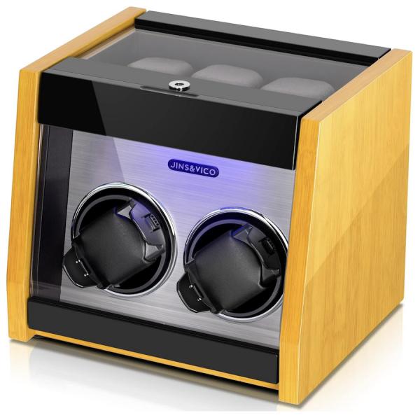 ワインディングマシーン 2本巻き上げ 3本収納 腕時計自動巻き上げ機 ウォッチワインダー 高級時計ケ...