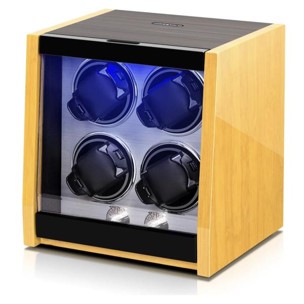 ワインディングマシーン 4本巻き上げ 腕時計自動巻き上げ機 ウォッチワインダー 高級時計ケース 静音...