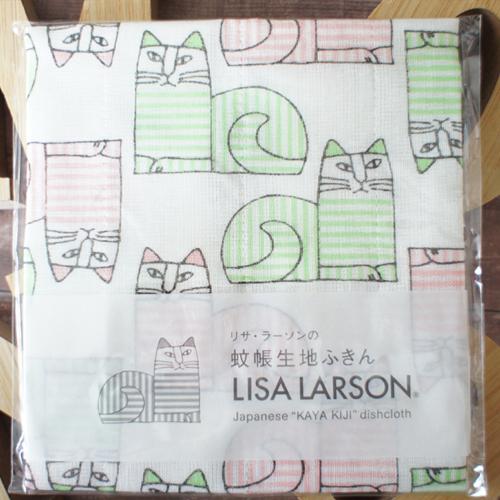 蚊帳生地ふきん LISA LARSON ふきん ムーンキャット リサラーソン 猫 レーヨン100％　...