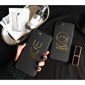 スマホケース ブラック 黒 NICE SMILE  iPhone Phone6/6S、7/8、7plus お洒落
