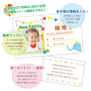 内祝い 出産 報告 カード [20枚] 誕生 ...の詳細画像1