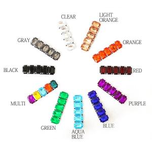 5連ビジューのシューズクリップ 1ペア（1足分）/ラインストーン/シューズアクセサリー/パーティ/卒園/卒業