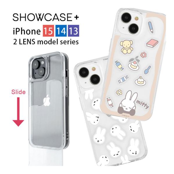 iPhone 15 14 13 ケース クリア ミッフィー 写真やカードが入るケース SHOWCAS...