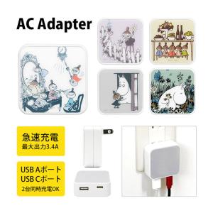 ACアダプター USB 2ポート ミッフィー Aポート Cポート 充電器