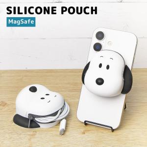 MagSafe対応 シリコンポーチ マグネット 磁石 小物入れ ピーナッツ スヌーピー sngg-189a
