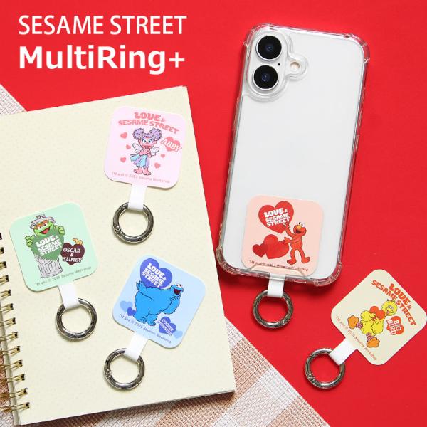 マルチリングプラス セサミストリート スマホリング ストラップホルダー 落下防止 リング iPhon...