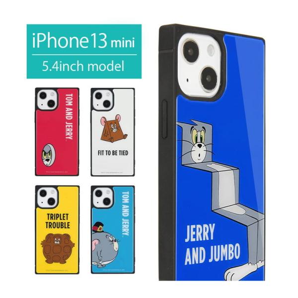 iPhone13 mini ケース トムとジェリー FUNNY ART series ガラスケース ...