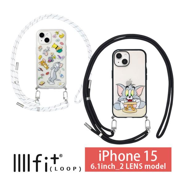 iPhone15 ケース トムとジェリー IIIIfit Loop ストラップ紐付き スマホケース ...